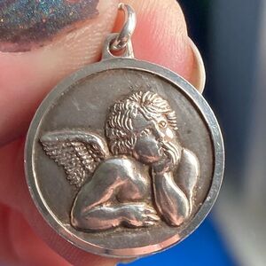 Sterling Silver Angel Charm 90s Vintage Whimsigoth - Healing+Protection